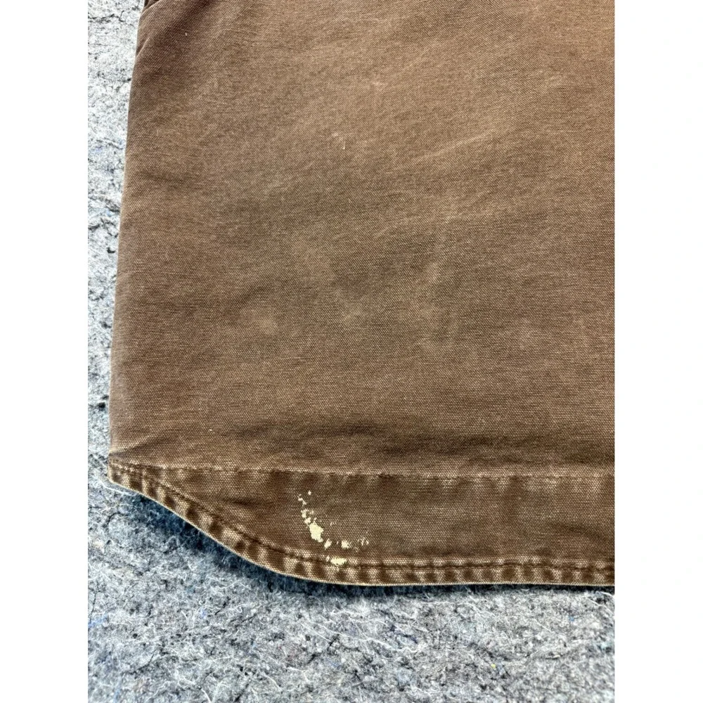 Carhartt V33 DKB Mock Neck Sherpa Lined Sandstone Duck Vest Mens Large Brown